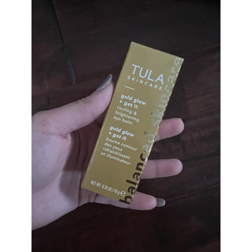 Tula Skincare Gold Glow Get It Cooling Brightening Eye Balm .35oz Full Size New